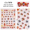 Detailed 5D relievo nail art stickers featuring Chinese New Year lion dance and symbols - CA-7070