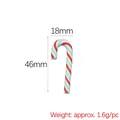 Red and green striped Christmas candy cane resin DIY accessory, 46x18mm size - Large Red Green White Stripe