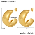 Orecchini a cerchio a C spessi in acciaio inossidabile dorato da 3,3 cm - Oro