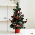 Mini árbol de Navidad nórdico de 50cm con bayas rojas, piñas y base de cesta tejida - Árbol de Navidad rojo de 50 cm