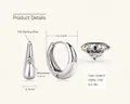 925 sterling silver U-shaped earrings featuring 2.5mm D-color VVS1 moissanite stones - 0.06ct+0.06ct / White