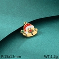 Golden Christmas snowman alloy pendant with colorful enamel details for DIY jewelry - Snowman Holding Star Style (KLJ10436-ZLA)