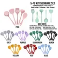 Multi-color 5-piece silicone kitchen utensil set in nine vibrant color options - Five-piece Set (opp) / Red