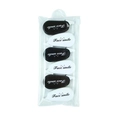 Set of 6 cute black and white waterdrop makeup sponges with smile face in clear pouch - Black and White Smiley