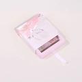 Scatola per gioielli rosa a cassetto con motivo floreale e nastro per bracciali - Rosa ragazza (interno rosa)