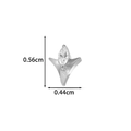 Silver G23 titanium fishbone labret stud with marquise zircon, size 0.56cm by 0.44cm - Marquise V-Shape (T2582-3#) / Silver