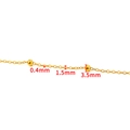 Detail der goldenen Edelstahl-Perlenkette mit 1,5mm Breite und 3,5mm großen Perlen - Flache Kreuz-Perlenkette 0,4x1,5mm (3,5mm Perle) / Vakuum 18K Gold