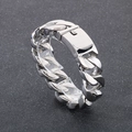 Poliertes silbernes 22mm grobes Panzerarmband für Herren aus robustem Edelstahl - Silberner Panzerketten-Stil (KB29218-D)