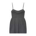 Chic grey spaghetti strap mini dress with a fitted waist and elegant heart neckline - XS / Gray