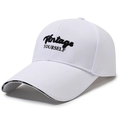 White baseball cap with Vintage YOURSELF embroidery and SPORT ribbon on the long brim - Adjustable / White