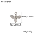Pendentif abeille argenté avec texture en relief et dimensions pour la création de bijoux - Accessoire Relief Abeille Argenté(HP48018AD0) / Argent