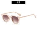 Modern geometric cream frame sunglasses with brown gradient lenses and glossy finish - Beige Frame Gradient Tea Lens