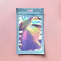 Holographic light blue laser resealable jewelry bag with transparent front window - 9*12cm Blue