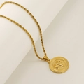 18K vergulde Ram sterrenbeeld ketting met een vintage gedraaide touwketting ontwerp - Ram