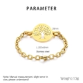 Dettagli del bracciale albero della vita dorato in acciaio inossidabile con catena a maglie - Stile Albero della Vita Dorato (KB202872-Z)