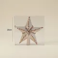Puntale per albero a stella color champagne con paillettes e perle, altezza 20 cm - Puntale a Stella (Singolo) / 20cm