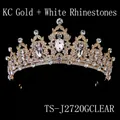Vintage KC Gold bridal crown featuring white rhinestones and water-drop crystal gems - KC Gold + White Rhinestone