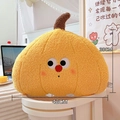Yellow pumpkin plush pillow with cute cartoon face 42cm wide for Halloween decor - Adorkable Expression Style / 42*30cm / Yellow