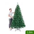 Artificial 1.8m green Christmas tree with dense needles and metal stand with male model - Basic Tree-Metal Stand / 1.8m