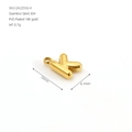 18K gold plated stainless steel letter K pendant with precise dimensions and weight - Letter K / Gold