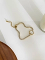 Elegante bracciale in acciaio placcato oro 18K con fiore in madreperla e zirconi brillanti - Fiore Dorato