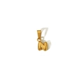 Chubby 18k gold plated bubble letter N pendant in 3D stainless steel for DIY jewelry - Gold Letter N (TP001-N)
