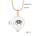 Collana a catena serpente dorata con ciondolo elefante rotondo e dettaglio occhio blu - Stile Elefante (661)