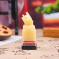 Sceau sculpté de créature mythique en résine jaune chaud avec base en acrylique - Sceau Bête de Bon Augure Jaune (1223-5)