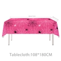 Pink spider web disposable tablecloth measuring 108x180cm for party decorations - Tablecloth 108*180cm