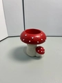 Red mushroom resin candle holder and tea light stand with realistic forest texture - Red Mushroom Candle Holder