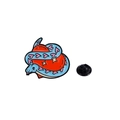 Cartoon blue snake with red heart enamel brooch pin for 2025 Year of the Snake - Heart Snake - Light Blue