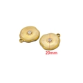 Golden 20mm round pendant with shell texture and central pearl for jewelry making - Sunburst Pearl Disk / 20*20mm