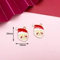 Enamel Santa Claus charm for DIY jewelry making in red and white colors, 20mm height - 19# Santa Claus