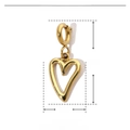 Golden stainless steel heart-shaped charm earring with 18mm height dimension display - YF242x3 / Gold