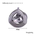 Jouet puzzle en métal argenté de difficulté 6, taille 44mm et poids de 89g - Tian
