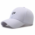 Minimalistische hellviolette Baseballkappe mit schwarz besticktem Smiley-Gesicht-Logo - Verstellbar / Weiß