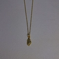 Detailed close-up of golden conch shell pendant on a delicate O-chain necklace - 5# Spiral Conch O-Chain Necklace