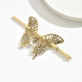 Prachtige gouden holle vlinder haarspeld met vintage handgemaakt metalen ontwerp - Goud