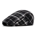 Klassische Herren-Schirmmütze mit Karomuster in Schwarz und Grau im britischen Retro-Stil - Schwarzes Gitter 2