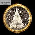 3D acrylic LED Christmas tree hanging light with warm yellow glow 25x25cm - 24CM Christmas Tree Style