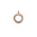 Rose gold stainless steel round glass locket pendant for small keepsakes or charms - 20mm Rose Gold - Screw Open