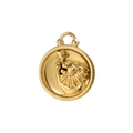 Détail du pendentif Lion du zodiaque en or 18 carats avec motif lion en relief - Lion