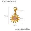 Golden sunflower pendant with pinkish enamel center and lobster clasp for necklaces - Gold Sunflower Pinkish Brown Core Pendant (D153-2)