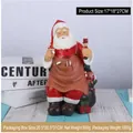 Resin Santa Claus workshop ornament with nutcracker, 17x18x27cm festive holiday decor - Santa Painting Dolls