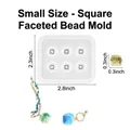 Quadratische Rautenperlen Harz-Silikonform mit 6 Mulden für DIY-Schmuckherstellung - 6-Loch Rhombus mit Loch (9mm)