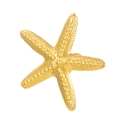 Macro shot of oversized gold starfish ring with detailed punk geometric hollow textures - Starfish Style (N-739) / Gold