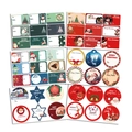 Set van 8 kleurrijke kerststickers met de Kerstman en rendieren voor decoraties - Kerst thema sticker set (8 vellen/pak)
