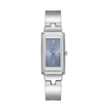 Orologio al quarzo quadrato argento da donna con quadrante grigio-blu e cinturino in acciaio - Argento & Blu