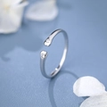 Adjustable S925 sterling silver hug ring featuring sparkling cubic zirconia stones - Adjustable Open / Silver