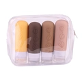 Giallo Latte Caffè Scuro Chiaro Kaki Set di 4 con Borsa a Cerniera Bianca